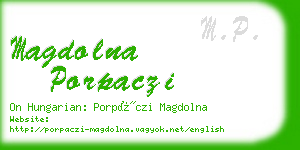 magdolna porpaczi business card